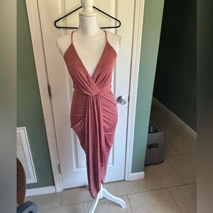 Elegant Pink‎ Halter Dress